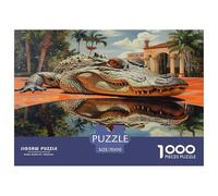 1000 Pièces Alligator Puzzles Jeu De Société Adulte Pièces Parfaitement Assorties Faune Sauvage Casse-tête Qualité Premium pour Adultes 70x50cm/1000pcs