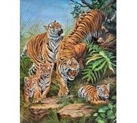 1000 Pièces - Animal Tigerss Posters - Puzzle d'art Irrégulier - Jouet Puzzle Amusant pour Adultes sur La Maladie D'Alzheimer - Jeux De Réduction du Stress en Famille Zx227Ap