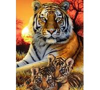 1000 Pièces - Animal Tigerss Posters - Puzzle d'art Irrégulier - Jouet Puzzle Amusant pour Adultes sur La Maladie D'Alzheimer - Jeux De Réduction du Stress en Famille Zx225Ap