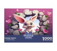 1000 Pièces Animaux Puzzles Divertissement Créatif Pièces Parfaitement Assorties Rabbit Puzzles Classiques Qualité Premium pour Adultes 38x26cm/1000pcs