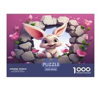 1000 Pièces Animaux Puzzles Jeu De Société Adulte Activités Familiales Stimulantes Rabbit Casse-tête Qualité Premium pour Adultes 70x50cm/1000pcs