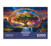 1000 Pièces Arbre de Vie Papier Puzzle Divertissement Créatif Pièces Parfaitement Assorties Plantes sacrées Casse-tête Qualité Premium pour Adultes 70x50cm/1000pcs
