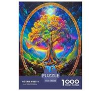 1000 Pièces Arbre de Vie Puzzles Jeu De Puzzle Pièces Parfaitement Assorties Plantes sacrées Casse-tête Qualité Premium pour Adultes Et Enfants À Partir De 12 Ans 38x26cm/1000pcs