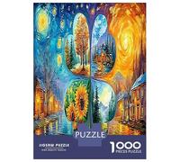 1000 Pièces Art des Quatre Saisons Jigsaw Puzzle Jeu De Famille Trèfle à Quatre Feuilles Puzzle Décoration Intérieure Divertissement Créatif Aux Adultes Et Enfants 38x26cm/1000pcs