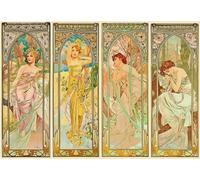 1000 Pièces Art Puzzle,Alphonse.Mucha Illustrations,Fun Adulte Puzzle Toy,Famille Stress Reduction Jeus Tr265Gf
