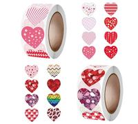 1000 Pièces Autocollants Coeur Pour L'Emballage Cadeau Saint-Valentin Étiquettes De Coeur Autocollantes Décoratives D'Amour Rouleaux D'Autocollants Coeur Saint Valentin Autocollant D'étiquette DIY