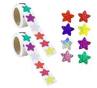 1000 pièces autocollants étoiles clignotantes, autocollants étoiles autocollants de 2,5 cm, autocollants de récompense des enseignants, autocollants de motivation pour enfants (8 couleurs)