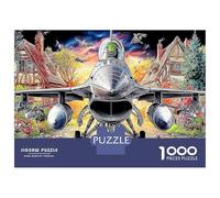 1000 Pièces Avions d'attaque Jigsaw Puzzle Jeu De Décompression Village Puzzle Décoration De La Maison Idées Cadeaux Aux Adultes Et Enfants 38x26cm/1000pcs