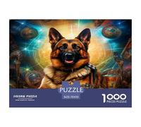 1000 Pièces Berger Allemand Puzzles Jeu De Puzzle Activités Familiales Stimulantes Chien Casse-tête Qualité Premium pour Adultes Et Enfants 70x50cm/1000pcs