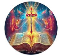 1000 Pièces Bible et Croix Jigsaw Puzzle Jeux D'intelligence Jésus Puzzle Art Déco Idées Cadeaux pour Adultes Et Enfants À Partir De 12 Ans 1000pcs (67.5x67.5cm)