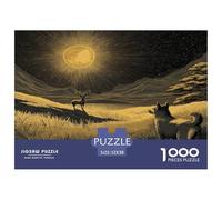 1000 Pièces Biche Puzzles Jeu De Puzzle Activités Familiales Stimulantes Animal Sauvage Puzzles Classiques Qualité Premium pour Adultes 52x38cm/1000pcs