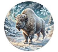 1000 Pièces Bison américain Puzzles Divertissement Créatif Activités Familiales Stimulantes Wild Animaux Casse-tête Qualité Premium pour Adultes 1000pcs (67.5x67.5cm)