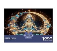 1000 Pièces Bouddhisme Papier Puzzle Jeu De Société Adulte Pièces Parfaitement Assorties Avalokitesvara Statue Casse-tête Qualité Premium pour Adultes 38x26cm/1000pcs