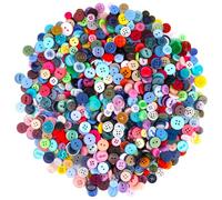 1000 Pièces Boutons Colorés, Boutons Ronds en Résine Mélangés, Bouton en Résine, 2/4 trous Boutons Multicolores, pour l'Ornement de Couture et Scrapbooking Bricolage
