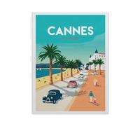 1000 Pièces Bricolage Puzzles,Affiche de Voyage Vintage en France - Autoroute de la Plage de Cannes,Enfants Divertissement Décoration De La Maison Cadeau Peinture Noël(38x26cm)-BM22