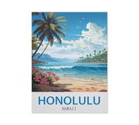 1000 Pièces Bricolage Puzzles，Honolulu, Hawaii，Enfants Divertissement Décoration De La Maison Cadeau Peinture Noël（75x50cm）-CO2
