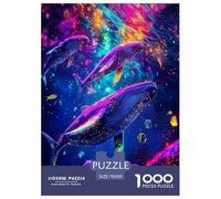 1000 Pièces Cachalot à Ciel étoilé Puzzle Amusant Jeu De Société Adulte Activités Familiales Stimulantes Marine Animauxs Casse-tête Qualité Premium pour Adultes 70x50cm/1000pcs