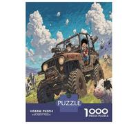 1000 Pièces Camion Fou Puzzle Amusant Divertissement Créatif Pièces Parfaitement Assorties Voitures Casse-tête Qualité Premium pour Adultes 52x38cm/1000pcs