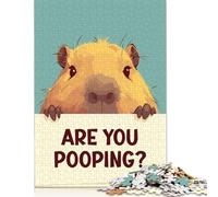 1000 pièces Capybara Êtes-Vous en Train de Faire Caca pour Adultes Puzzles Difficiles Puzzle en Bois pour Adultes et Adolescents Puzzles Amusants 1000 pièces (75 x 50 cm)