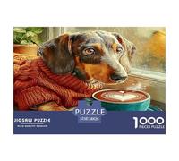 1000 Pièces Casse-tête Chien de Saucisse Mignon - Artistic Chien de Compagnie Cadeau Unique Déco Adultes Enfants 38x26cm/1000pcs