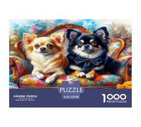 1000 Pièces Casse-tête Chihuahua - Artistic Chien de Compagnie Jeu Familial Décoration Artistic Enfants ≥8ans 52x38cm/1000pcs