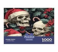 1000 Pièces Casse-tête Décorations de Noël - Crâne d'os d'horreur Jeu Éducatif Défi Décoration Familiale 70x50cm/1000pcs