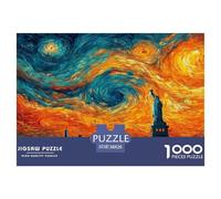 1000 Pièces Casse-tête Statue de la Liberté - Architecture commémorative Décoration Familiale Cadeau Unique Amis 38x26cm/1000pcs