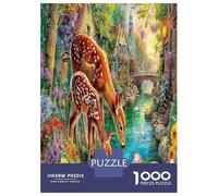 1000 Pièces Cerf Magique Jigsaw Puzzle Jeu De Décompression Animaux Mignons Puzzle Décoration De La Maison Idées Cadeaux Aux Adultes Et Enfants 38x26cm/1000pcs