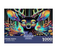 1000 Pièces Cerf Puzzles Jeu De Société Adulte Pièces Parfaitement Assorties Wild Animauxs Casse-tête Qualité Premium pour Adultes 38x26cm/1000pcs