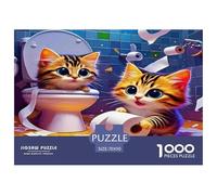 1000 Pièces Chat Mignon Puzzles Jeu De Société Adulte Activités Familiales Stimulantes Lovely Animauxs Casse-tête Qualité Premium pour Adultes 70x50cm/1000pcs