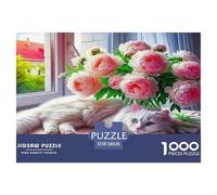 1000 Pièces Chat Mignon Puzzles Jeu De Société Adulte Pièces Parfaitement Assorties Lovely Animauxs Puzzles Classiques Qualité Premium pour Adultes 38x26cm/1000pcs