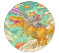 1000 Pièces Chats and Dinosaures Puzzles Jeu De Puzzle Pièces Parfaitement Assorties Qualité Premium Pet Mignon Puzzle De Qualité Supérieure pour Adultes 1000pcs (67.5x67.5cm)