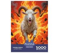 1000 Pièces Chèvre Papier Puzzle Jeu De Puzzle Pièces Parfaitement Assorties Animal Puzzles Classiques Qualité Premium pour Adultes 70x50cm/1000pcs