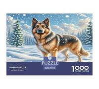 1000 Pièces Chien Berger Allemand Papier Puzzle Jeu De Puzzle Activités Familiales Stimulantes Cute Animaux Casse-tête Qualité Premium pour Adultes Et Enfants 70x50cm/1000pcs
