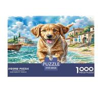 1000 Pièces Chien d'eau Portugais Puzzles Divertissement Créatif Pièces Parfaitement Assorties Cute Animaux Casse-tête Qualité Premium pour Adultes 38x26cm/1000pcs