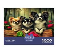 1000 Pièces Chihuahua Papier Puzzle Divertissement Créatif Activités Familiales Stimulantes Chien Mignon Casse-tête Qualité Premium pour Adultes 70x50cm/1000pcs