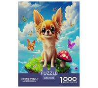 1000 Pièces Chihuahua Puzzle Amusant Divertissement Créatif Pièces Parfaitement Assorties Chien Mignon Casse-tête Qualité Premium pour Adultes 70x50cm/1000pcs