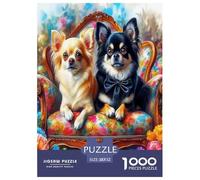 1000 Pièces Chihuahua Puzzles Jeu De Puzzle Activités Familiales Stimulantes Casse-tête Chien Mignon Puzzle De Qualité Supérieure pour Adultes 52x38cm/1000pcs