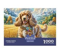 1000 Pièces Cocker américain Puzzles Divertissement Créatif Pièces Parfaitement Assorties Chien Puzzles Classiques Qualité Premium pour Adultes 70x50cm/1000pcs