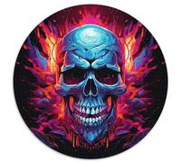 1000 Pièces Colorful Crâne Pop Art Puzzles Jeu De Société Adulte Squelette Casse-tête Activités Familiales Stimulantes Qualité Premium pour Adultes 1000pcs (67.5x67.5cm)