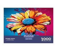 1000 Pièces Colourful Fleurs Pop Art Puzzles Divertissement Créatif Pièces Parfaitement Assorties Plantee Casse-tête Qualité Premium pour Adultes 70x50cm/1000pcs