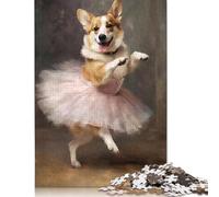 1000 pièces Corgi Ballerine Carré Puzzle Adulte Puzzle en Bois Jeu Pratique 1000 Pièces (75x50cm)