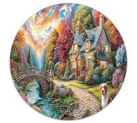 1000 Pièces Cottage d' Automne Jigsaw Puzzle Jeux D'intelligence Chiot Mignon Puzzles Art Déco Divertissement Créatif Aux Adultes Et Enfants 1000pcs (67.5x67.5cm)