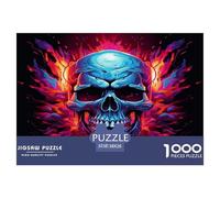 1000 Pièces Crâne coloré Pop Art Puzzles Jeu De Puzzle Activités Familiales Stimulantes Casse-tête Squelette Puzzle De Qualité Supérieure pour Adultes 38x26cm/1000pcs
