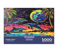 1000 Pièces Dauphins Papier Puzzle Jeu De Société Adulte Activités Familiales Stimulantes Poissons Casse-tête Qualité Premium pour Adultes 70x50cm/1000pcs