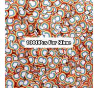 1000 Pièces D'avocat Fruits Tranches Tous Pour Slime Additifs Moelleux Lizun Bricolage Ongles Portable Fournitures Boues Breloques D'argile Kits - 10g Arc-En-