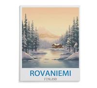 1000 Pièces De Casse-tête Drôles,Rovaniemi Poster de Voyage Vintage Finlande,Adultes Puzzle en Carton Image, Jouets Décontractés Très Difficiles pour Adultes Et Adolescents(38x26cm)-C40