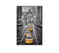1000 Pièces De Casse-tête Drôles，Taxis Jaunes Devant la Grand Central Terminal, New York，Adultes Puzzle en Papier Image, Jouets Décontractés Très Difficiles pour Adultes Et Adolescents（38x26cm）-U84