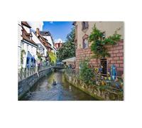 1000 Pièces De Casse-tête Drôles，Vieux Centre de Freiburg avec Ses Petits ruisseaux，Adultes Puzzle en Bois Image, Jouets Décontractés Très Difficiles pour Adultes Et Adolescents（75x50cm）-AF60