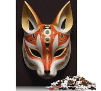 1000 Pièces de Masque de Renard Rusé Kitsune pour Adultes et Puzzle en Bois pour Activités Familiales (75x50cm)